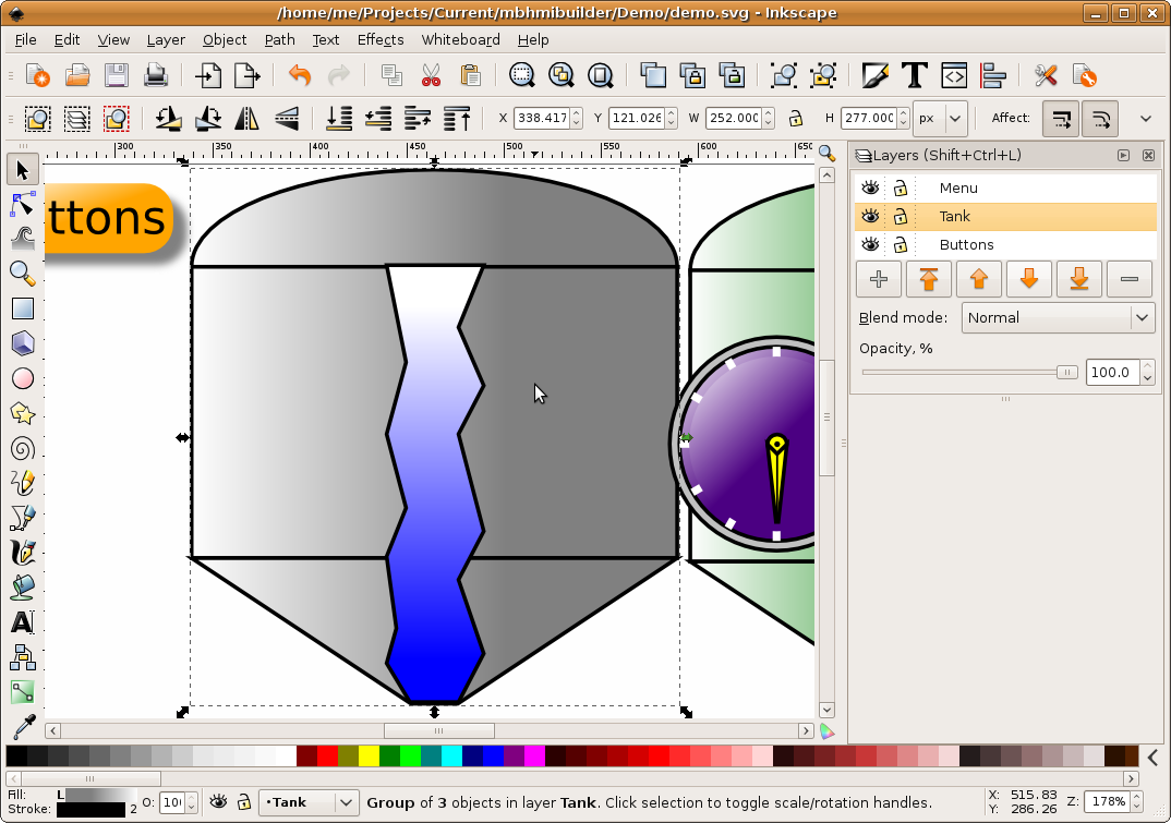 object moving between layers