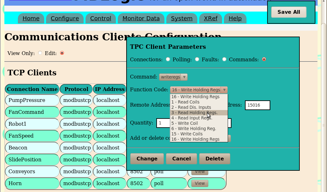 edit config